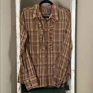 BKE Checkered button up Sz L